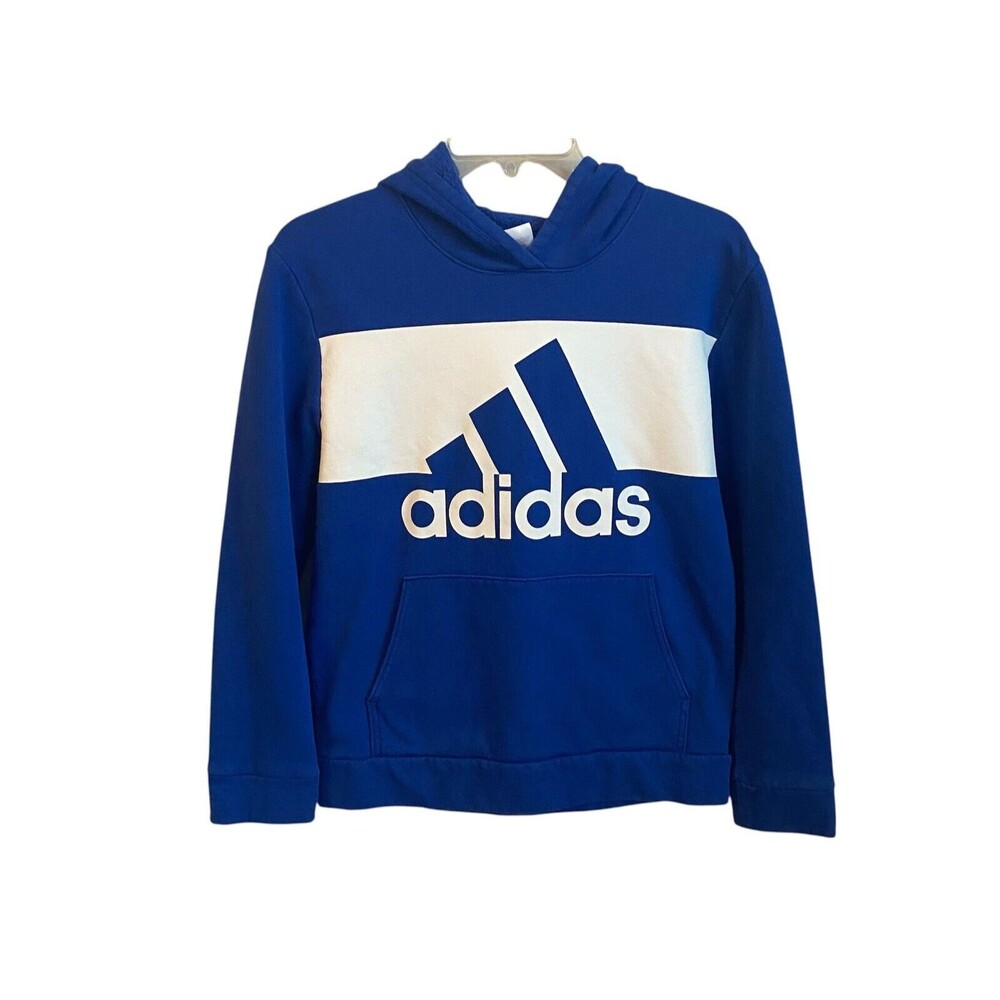 Boys Royal Blue Adidas‎ Hoodie, Hooded Pullover - EUC, Size Youth Large 14/16